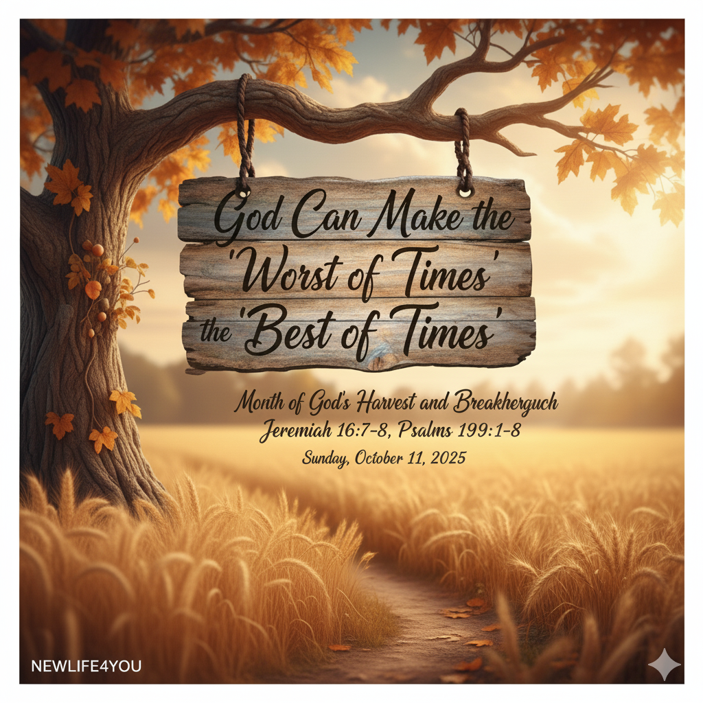 God Can Make the “Worst of Times” the “Best of Times” — Month of God’s Harvest and Breakthrough.