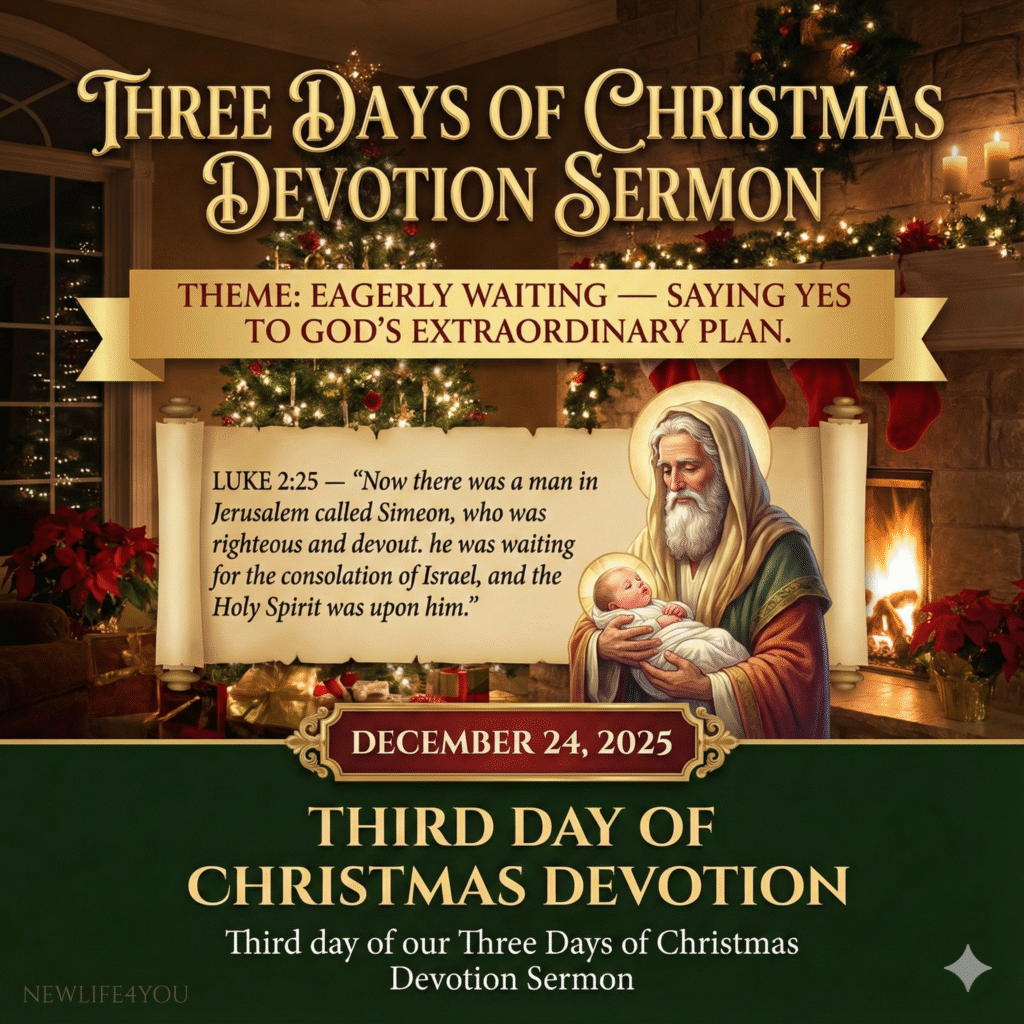 Eagerly Waiting— Saying Yes to God’s Extraordinary Plan . (Third Day Of Our Three Days Of Christmas Devotion)