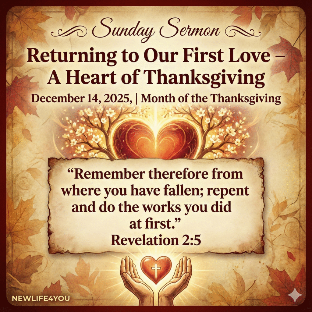 Returning to Our First Love – A Heart of Thanksgiving.