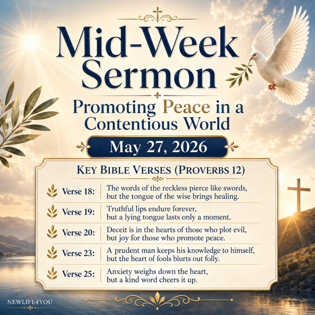 Mid-Week Sermon: Promoting Peace in a Contentious World.