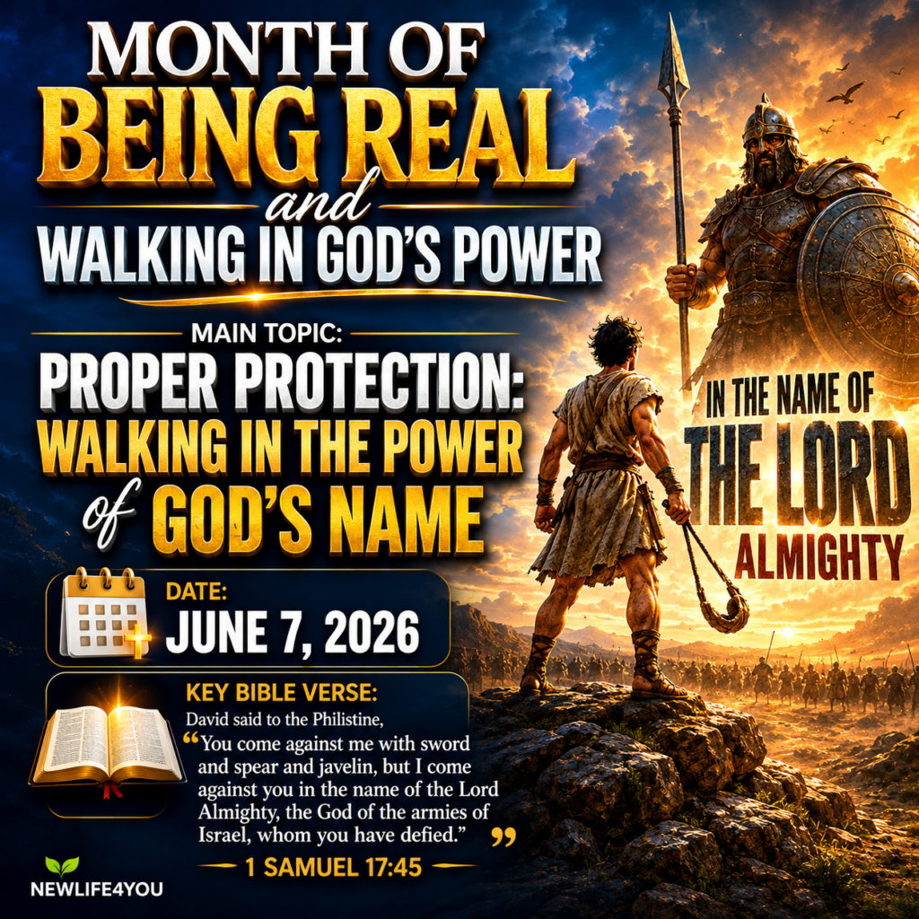 Month of Being Real and Walking in God's Power.