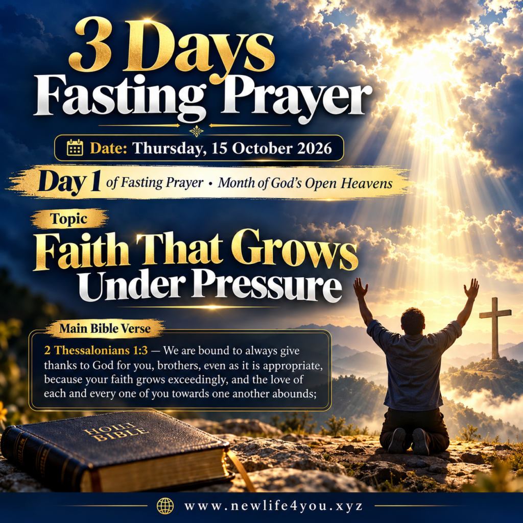 Faith That Grows Under Pressure. (Day 1 of 3 Days Fasting Prayer)